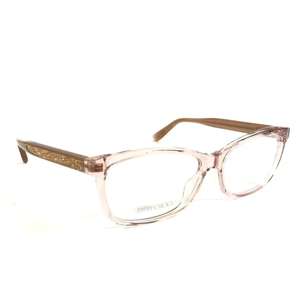 Jimmy Choo Eyeglasses Frames JC239 FWM Nude Crystal Sparkly Gold 55-15-145